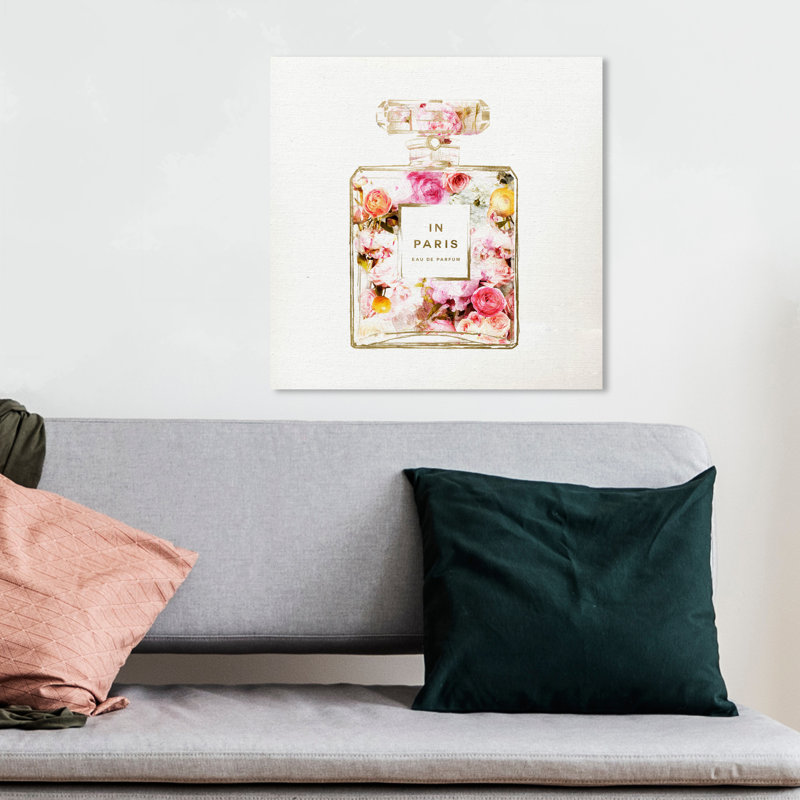 « paris floral parfum », impression encadrée, H 12 po x l 12 po x P 0,75 po, Toile tendue