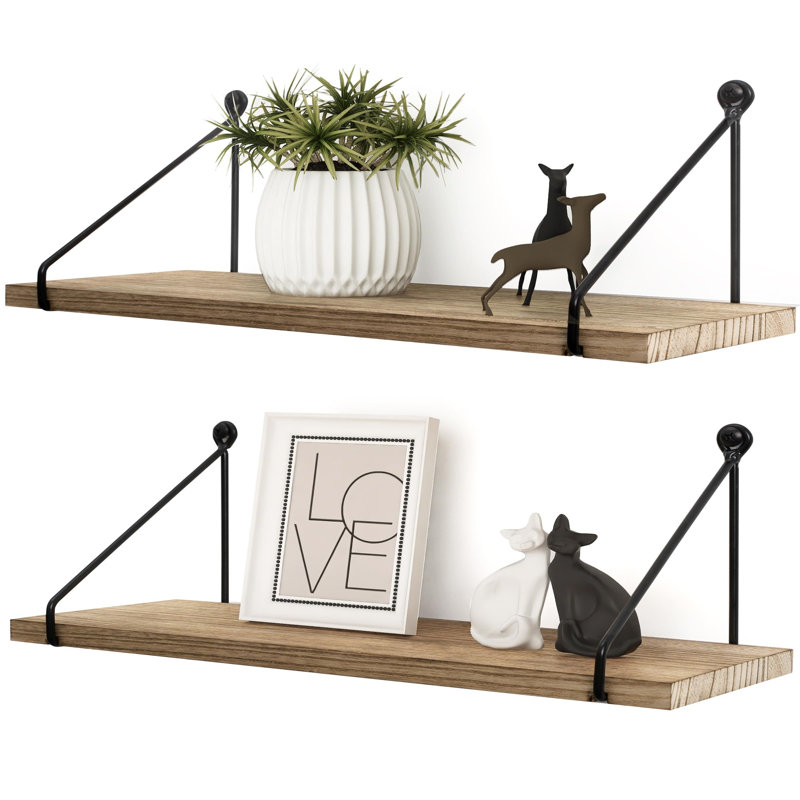 Amarionna Floating Shelf, Brown, Black