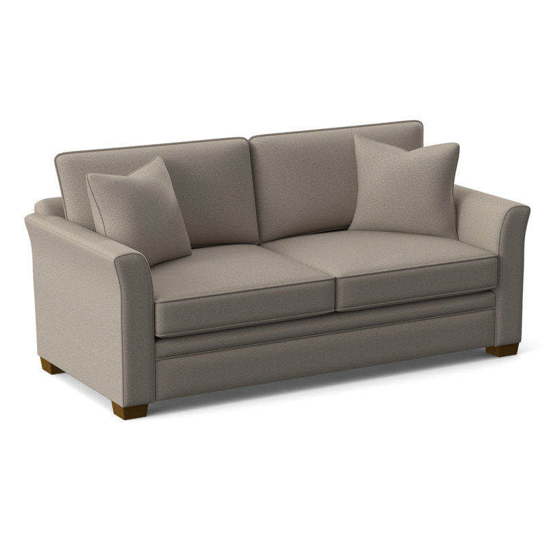 Bridgeport Upholstered 85'' Sofa, Beige Performance Fabric; 0851-73, Havana Finish