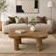 Table basse moderne de 40 pouces en forme de nuage, équipée de 4 pieds ronds pour assurer la stabilité structurelle, convenant à la décoration du salon, des appartements et des petits espaces avec un motif de nœuds d'arbre