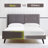 Upholstered Wingback Wooden Platform Bed Frame with Headboard, No Box Spring Needed-148080912