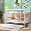 Lit simple superposé simple au-dessus de simple avec lit gigogne et barrière de sécurité-88713378