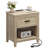 21.3'' W 1-drawer Nightstand With Open Shelf, End Table With Charging Station