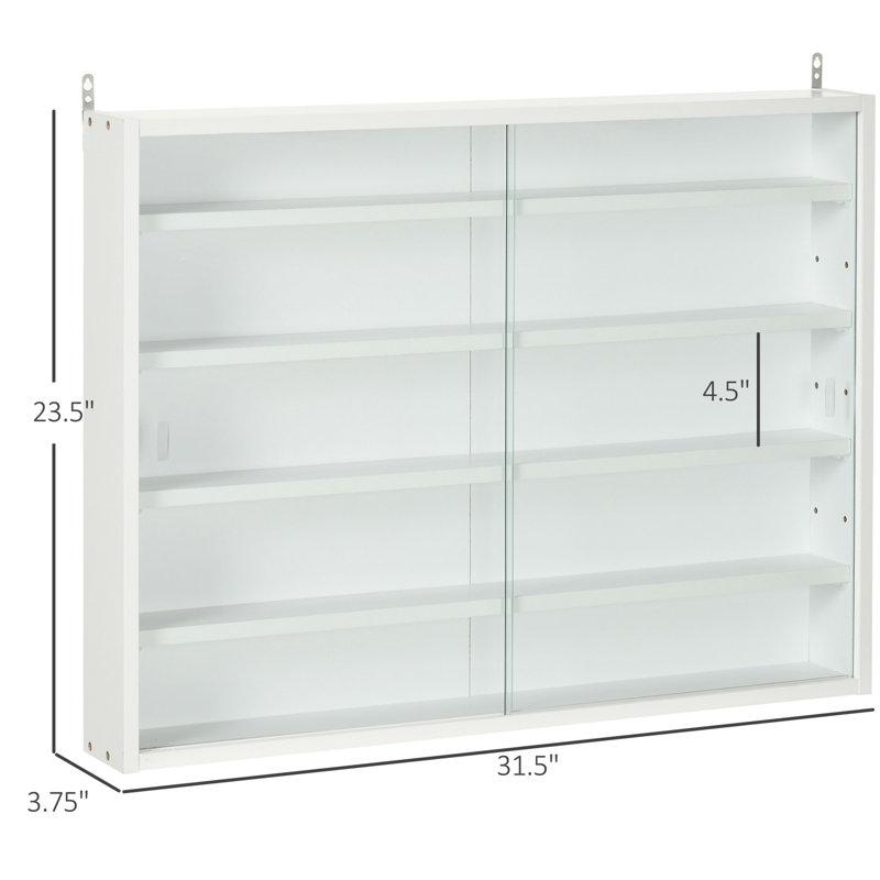 Présentoir à 5 tablettes réglables, blanc - idéal pour exposer des médailles et des objets de collection