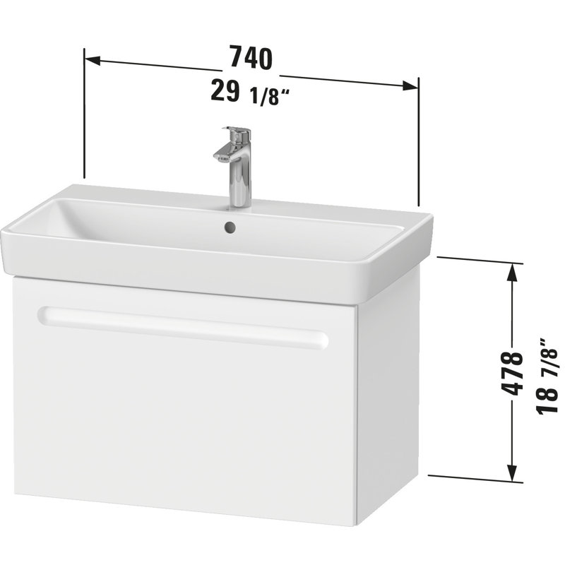 Duravit No.1 31.5'' Single Bathroom Vanity, White Matte