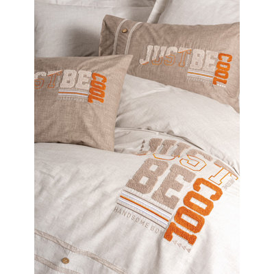 Premium 100% Cotton Ranforce Single Quilt Cover Set, Brown | Includes 63 x 87 Duvet Cover, 71 x 94 Flat Sheet, 1 Standard 20 x 28 Pillowcase & 1 Oxford Pillowcase | Reactive Printing, Machine Washable, Button Closure