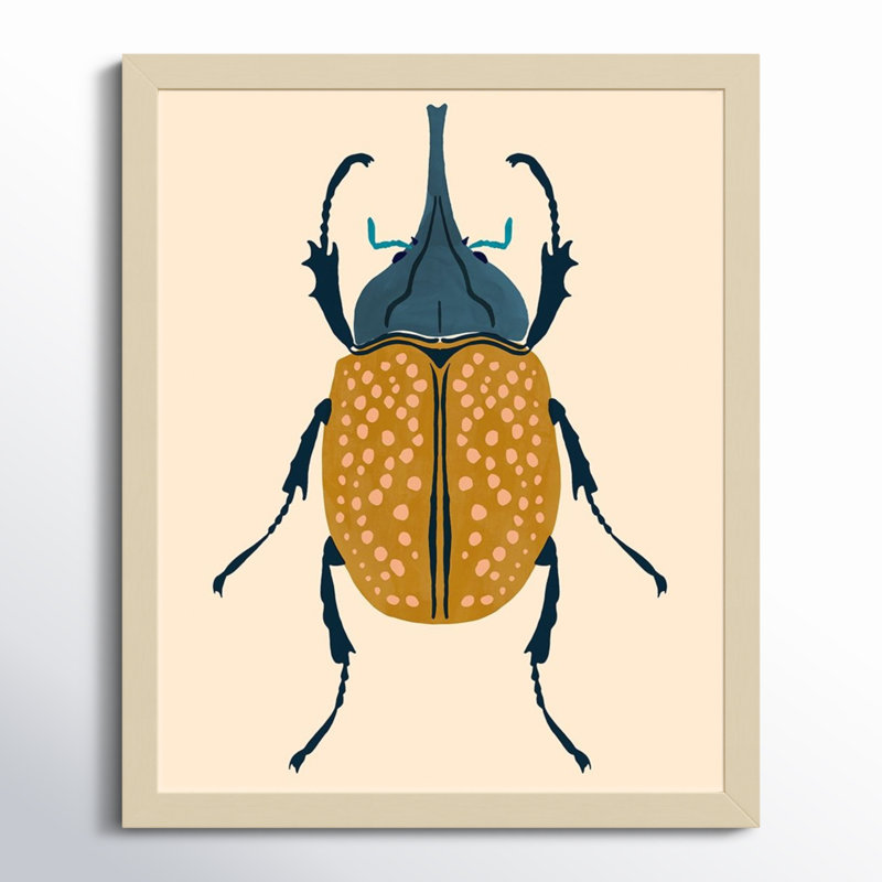 «Farwell Beetle Bug II» encadré sur papier par Farwell, Brun, H 41 po x l 33 po x P 1 po