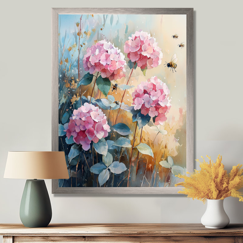 Heurich - Floral Wall Decor, Argent argent, H 20 po x l 12 po, Reproduction encadrée d'une seule photo