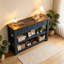 Console de 48 pouces en bois de pin massif, table d'appoint moderne avec 3 tiroirs de rangement et 2 tablettes | Idée de cadeau