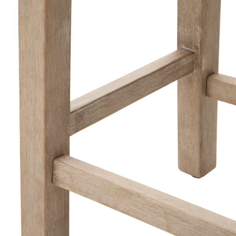 Tabouret de comptoir 24 po Jelissa, Blanc, Brun clair