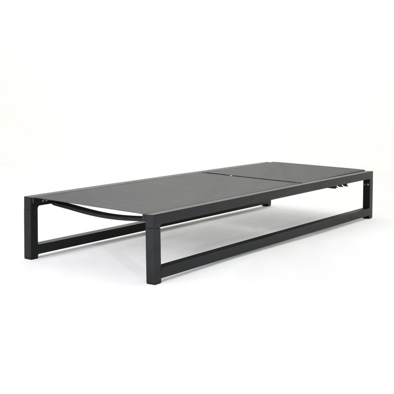 Adjustable Classic Chaise Lounge Set With Breathable Mesh And Sturdy Aluminum Frame, Gray