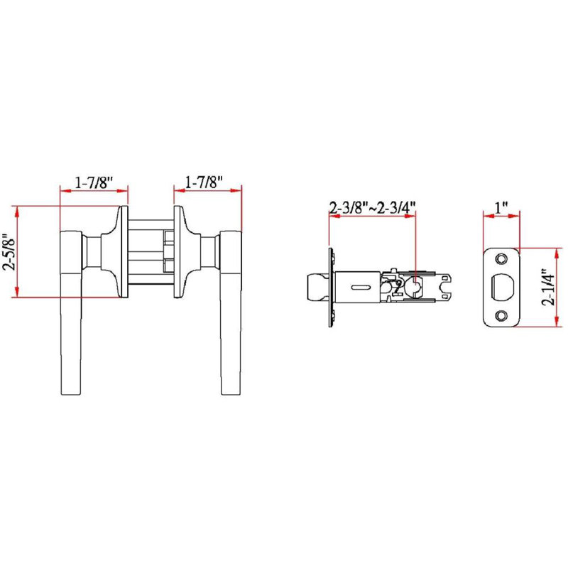Scroll 2-Way Adjustable Passage Door Lever