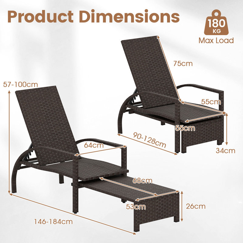 184cm Long Single Chaise