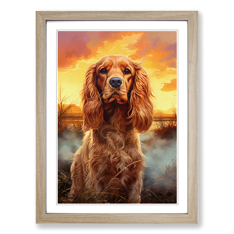 Single Picture Frame Print on Wood, Oak Framed, 46cm H x 34cm W
