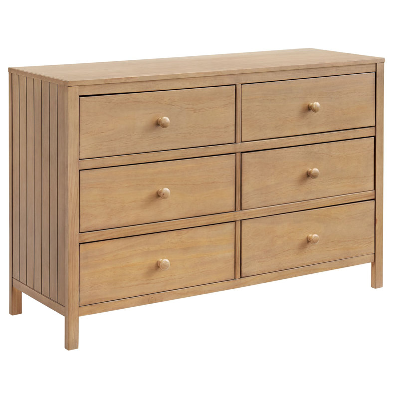 Everlee 6 Drawer Dresser, Honey Wood