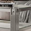 Tempered glass coffee table with double layers and mirror-finished stainless steel frame, durable and elegant