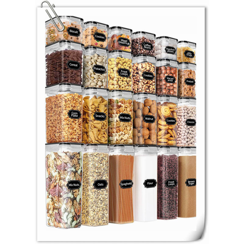 White BPA-Free Plastic Airtight Food Storage Container Set