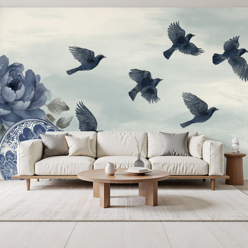 Papier peint adhésif mural chinoiserie Chinoiserie, L 96 po x l 69 po