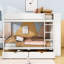 Wooden Bunk Bed With Two Storage Drawers And Multi-Layer Shelves-1859795787-1859795785