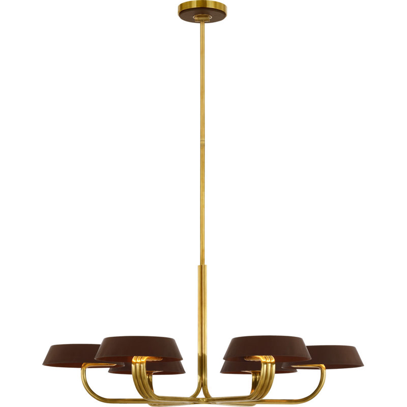 Hudson St. 37" Chandelier, Natural Brass, Carob