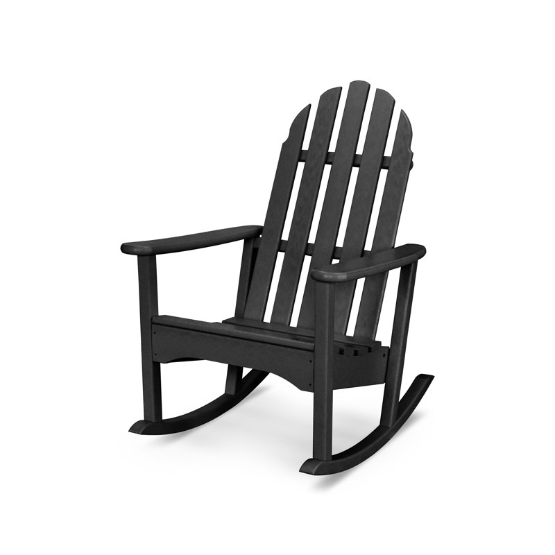 POLYWOOD Classic Adirondack Rocking Chair, Black
