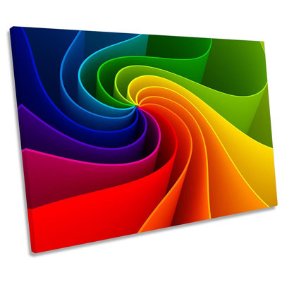 Abstract Rainbow Design Framed - Wrapped Canvas Print