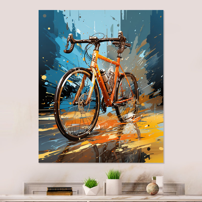 Vélo «Bold Rides II» - art mural en métal, H 20 po x l 12 po x P 1 po