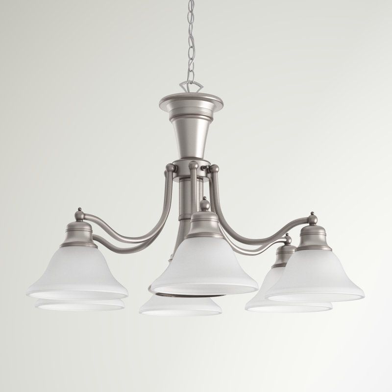 Moyer 7 - Light Steel Dimmable Classic / Traditional Chandelier, Brushed Nickel