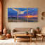 Oiseaux hiboux en vol au coucher du soleil, ensemble de 3 impressions sur toile-1127773176