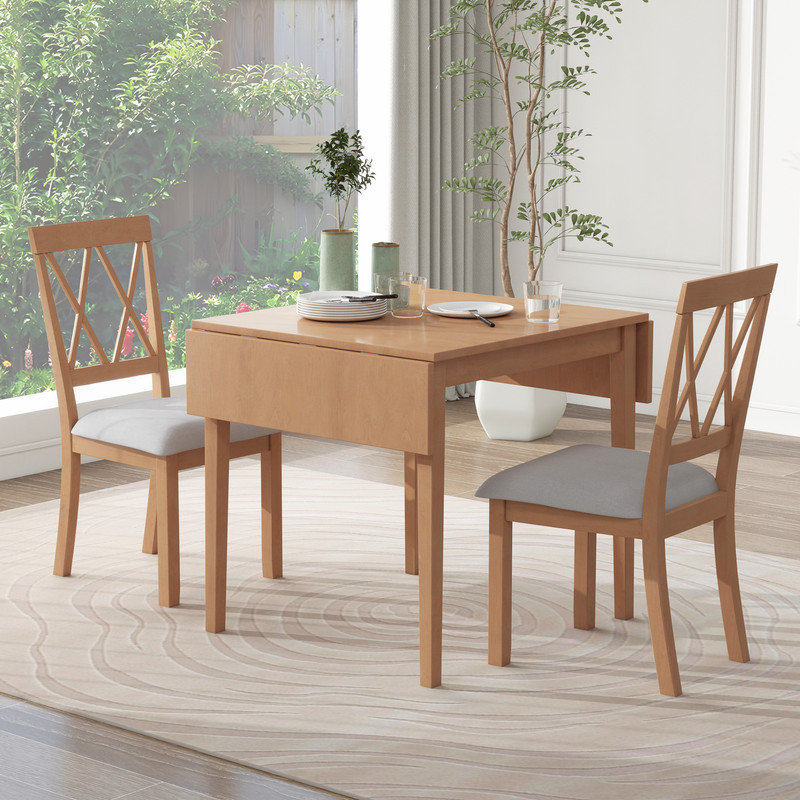 5 - Piece Extendable Dining Table with Chairs, Natural