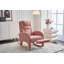Chaise berçante Teddy en tissu avec repose-pieds réglable, ivoire-1645446785