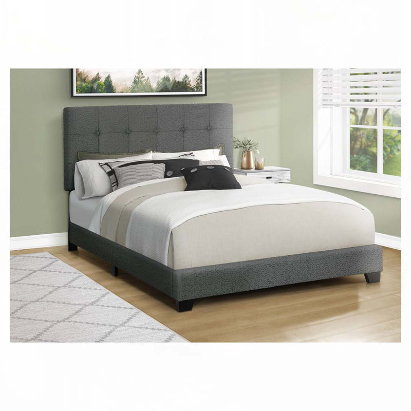 Boucle Upholstered Platform Bed