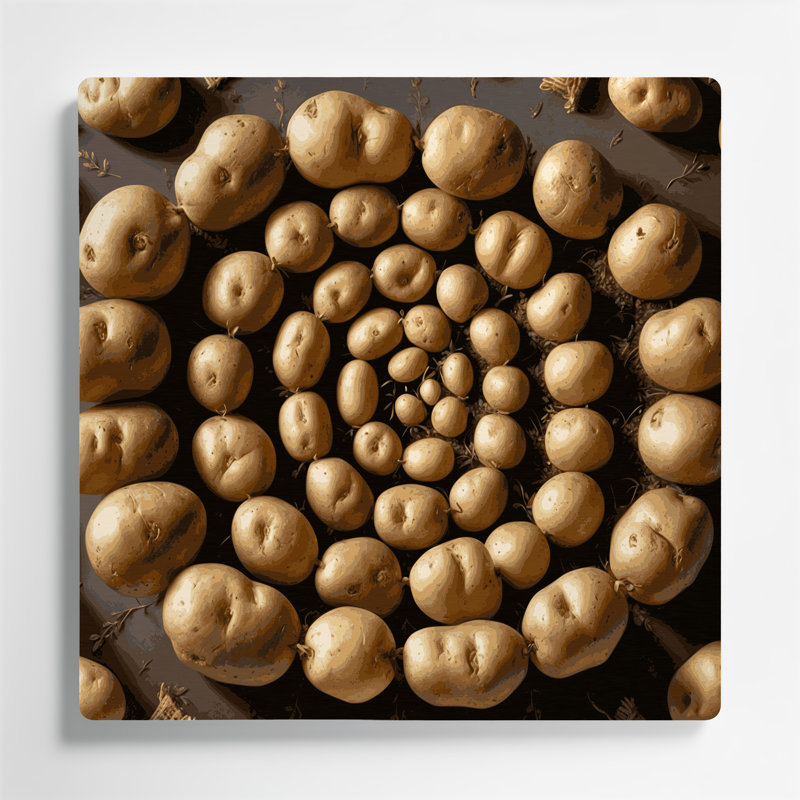Légumes, pomme de terre, art mural brun doré du Yukon, H 12 po x l 12 po