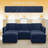5-piece Modular Sectional Sofa With 2 Ottomans-180637844