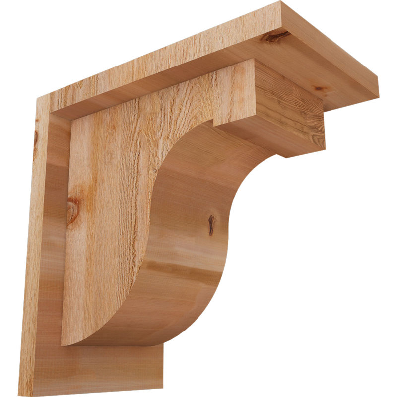 Del Monte Corbel w/Backplate, 10" H x 6" W x 10" D, Rough Sawn, Western Red Cedar