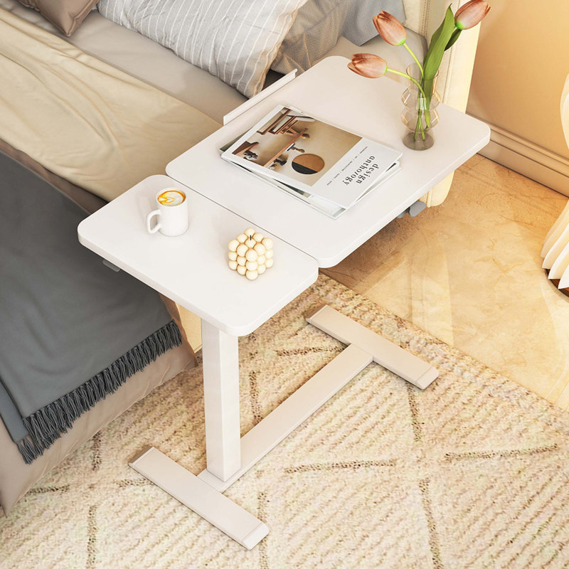 Mobile Adjustable Standing Desk, Blanc