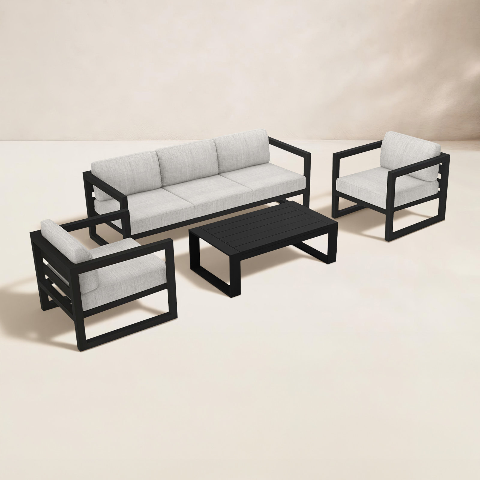 Avion 5 - Person Patio Seating Group, Cast Silver Sunbrella®