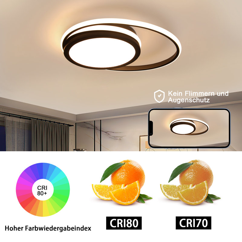 Anivea LED Flush Mount, Black