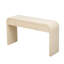 Console moderne avec 2 tiroirs de rangement, table d'entrée cannelée à silhouette arrondie pour le couloir du salon et du vestibule (crème abricot)-710149898