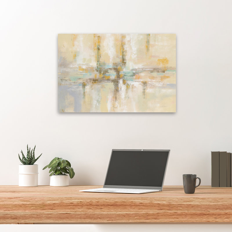 Hiver - fauve bleu turquoise / gris, H 24 po x l 16 po