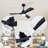42" Black Ceiling Fan With Light Remote Control, Noiseless Reversible Dc Motor, 3 Wood Blades