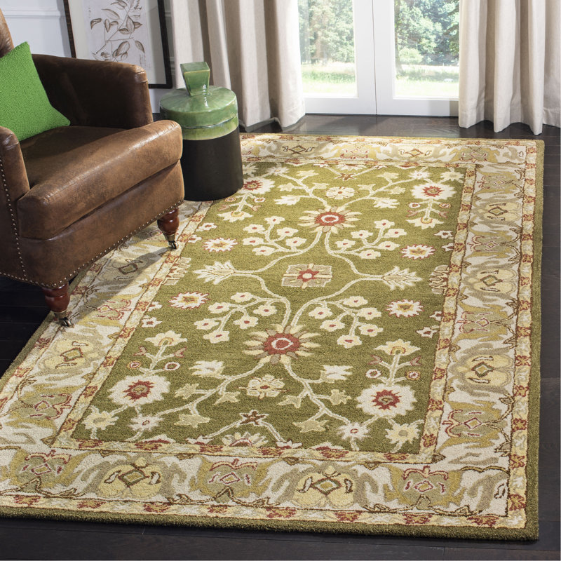 Tapis floral en laine touffeté à la main Tingley, Rectangle 9 pi x 12 pi