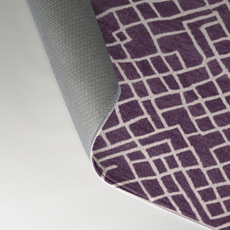 Trellis Purple Indoor and Outdoor Area Rug, Rectangle 9' x 12'