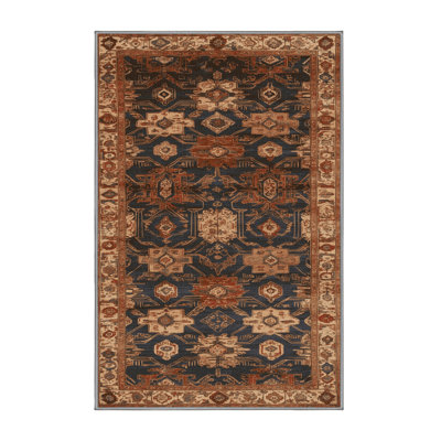 Machine Washable Art Deco Brown Area Rug