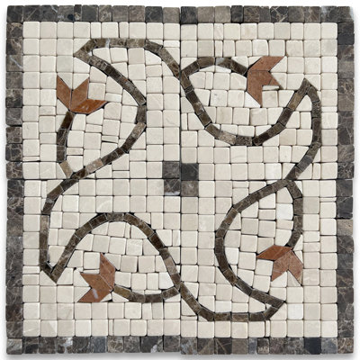 Edera Sienna 4'' x 4'' Matte Marble Decorative Accent Tile