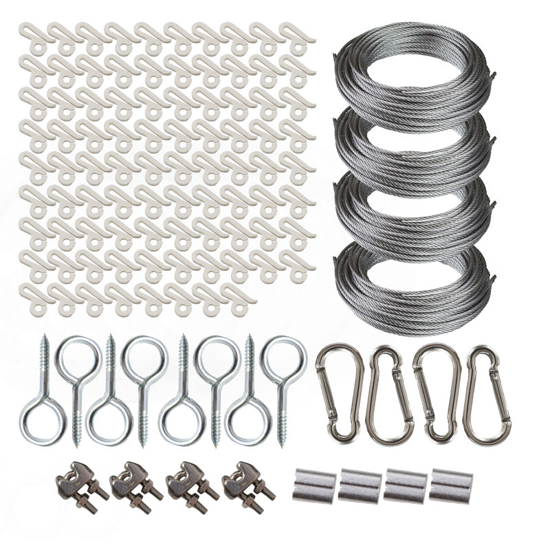 200 Ft. Prodec Complete Cable Wire Outdoor Patio Light Kit