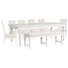 Extendable Rectangular Dining Table With 6 Upholstered Side Chairs And Upholstered Bench