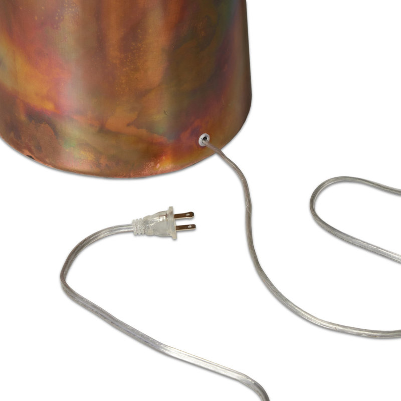 Romani Floor Lamp, Yellow Brown, Metal, Iridescent Acid Wash