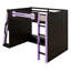 Lit mezzanine en bois avec bureau, tablettes multiples, lumière et station de charge, aucun sommier nécessaire-2106639968