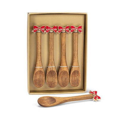 Red Bow Small Spoons. Set Of 4